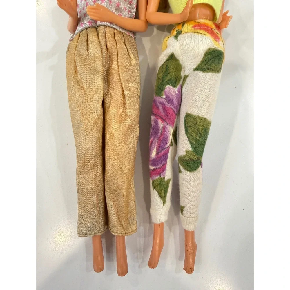 Vintage Mattel Barbie Dolls Lot of 2 1966 Body Neon 90s Fashion Floral Rock Star
